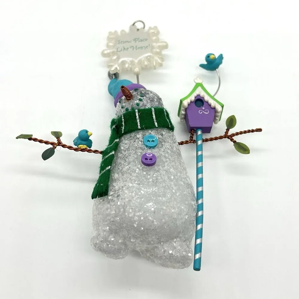 VTG Hallmark Keepsake 2003 Snowmans Land Christmas Ornament Set Glitter Clear x3